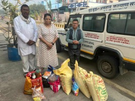 उपकार सेवा नेपालद्वारा ठोरी १ भगवाननगरस्थित आश्रमलाई मासिक खाद्यान्न र दैनिक उपभोग्य सामग्री सहयोग