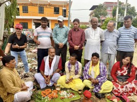 नेपाल पत्रकार महासंघ मधेश प्रदेश समितिको  जनकपुरधाममा आफ्नै भवन शिलान्यास