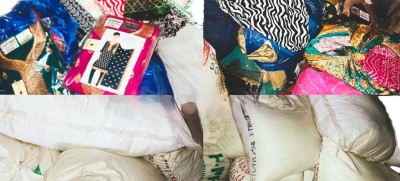 पर्सा प्रहरीद्वारा तीन लाख बराबरको अबैध लत्ताकपडा र खाद्यान्न बरामद