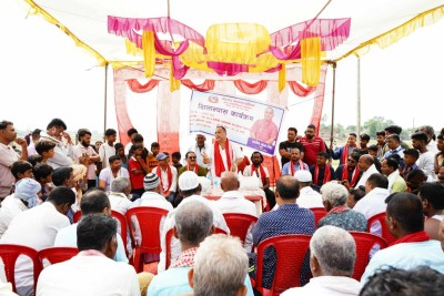 अलौंमा कब्रगाह वाउन्ड्रीवाल निर्माणको महानगर प्रमुख सिंहद्वारा शिलान्यास