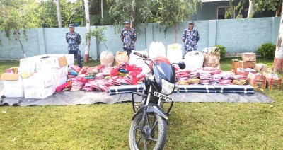 ठूलो मात्रामा भन्सार छली ल्याइएका सामान पर्सा प्रहरीको नियन्त्रणमा