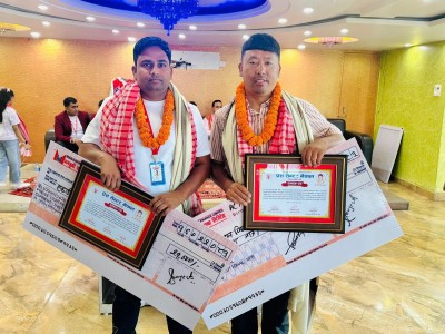  सञ्चारकर्मीहरूको मनोबल उच्च बनाउने उद्देश्यले प्रेस सेन्टर नेपाल पर्साले गरे दुई पत्रकारको सम्मान