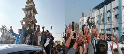 वीरगंजमा बालेनको रोडसोमा भव्य स्वागत, हजारौँको सहभागिता