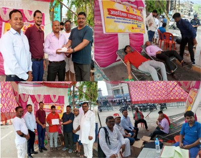 रगतको अभाव सँगै पर्सामा आकस्मिक रक्तदान शिविर सम्पन्न