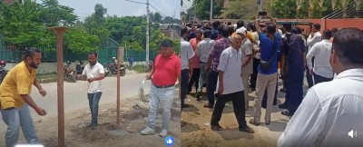 नेपाल पत्रकार महासंघ मधेश प्रदेशको  भवन निर्माणको लागि जग्गामा तारबार गर्ने क्रममा वकिलहरूले जबरजस्ती गरे अवरोध , प्रेस स्वतन्त्रतामाथि प्रत्यक्ष प्रहार भएको अध्यक्षय बन्जाराको कथन